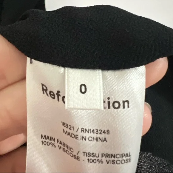 Reformation Black Christine Ruffle Tie Strap Mini Dress - 0 Women